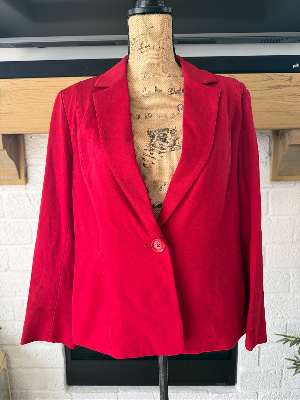 Kasper Womens Stretch Compression One Button Blazer